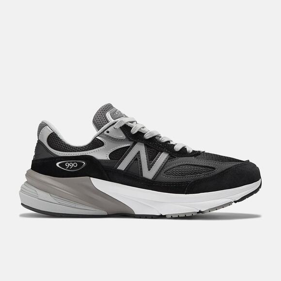 NEW NEW BALANCE men's 990v6 made in usa running shoes in black/white